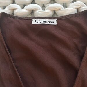 Reformation Calix Dress in Cafe